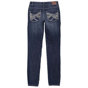 NWT Dark Washed Straight Leg Embroidered Jeans